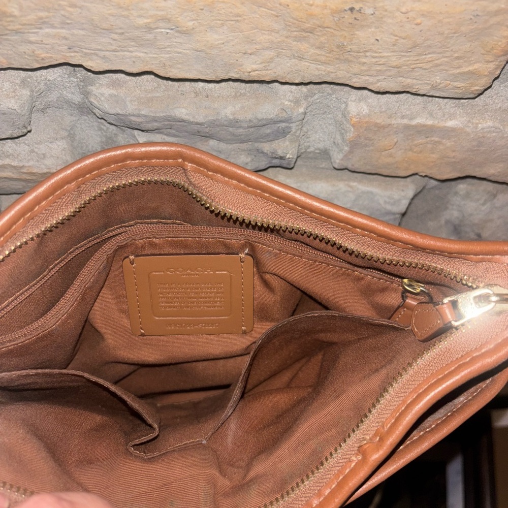 Coach Tan and Brown Signature Crossbody Bag - Picture 8 of 16